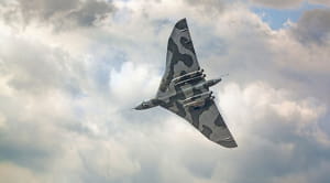 The Avro Vulcan aircraft in the sky
